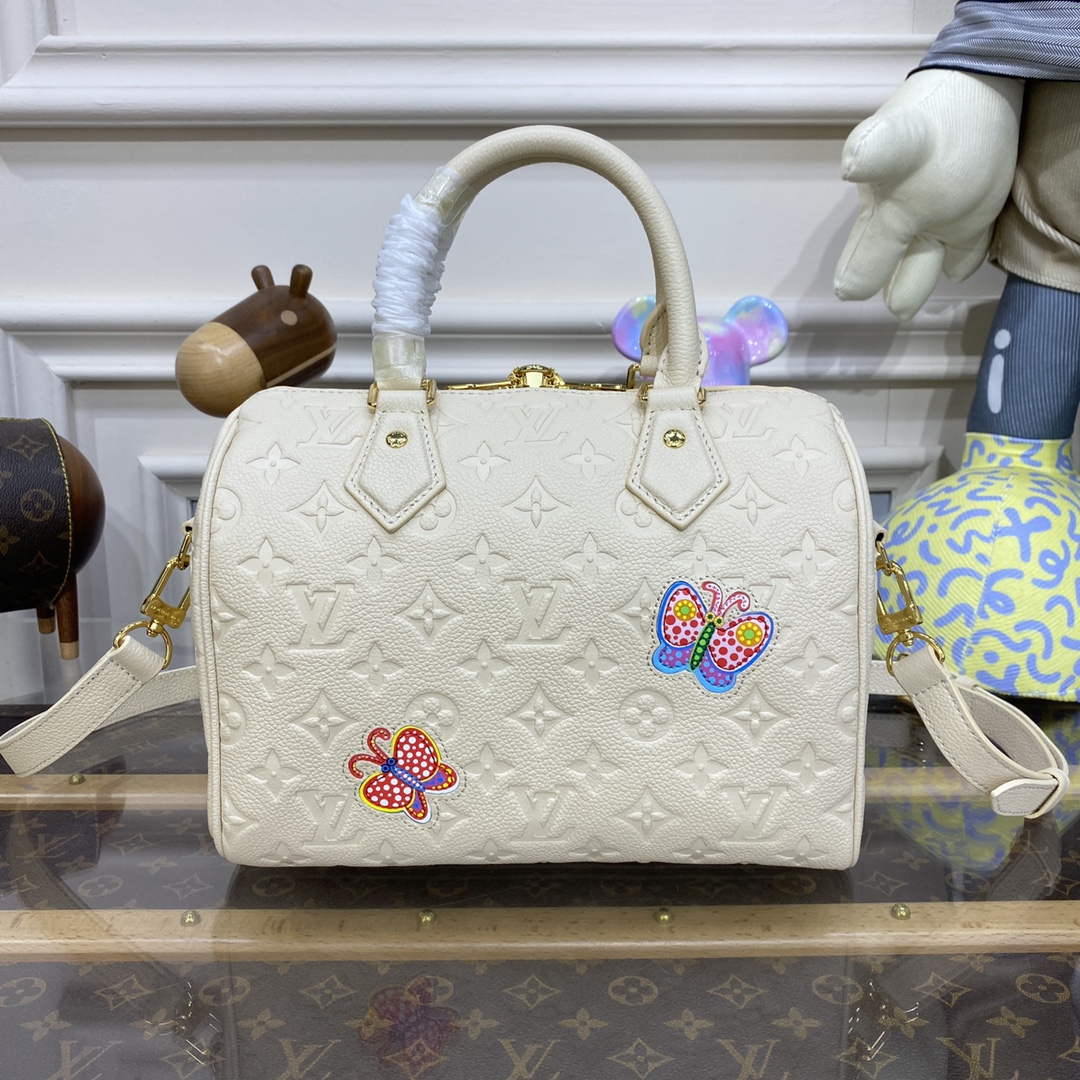 LV M46415 Louis Vuitton LV x YK Speedy Bandouli��re 25 Bag White