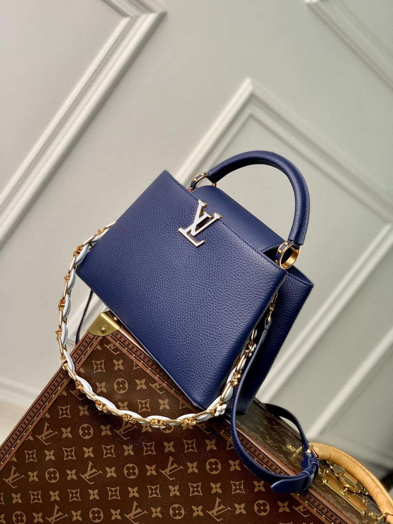 LV M23199 Louis Vuitton Capucines MM Handbag French Blue