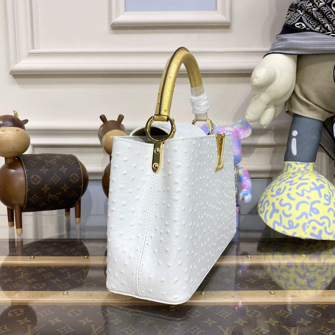 LV N81279 Louis Vuitton Capucines MM Handbag White