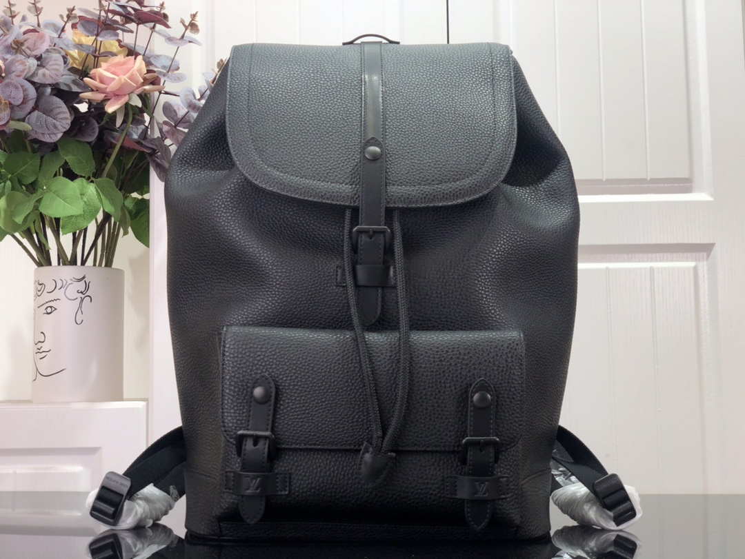 LV M58644 Louis Vuitton Christopher Slim Backpack Black