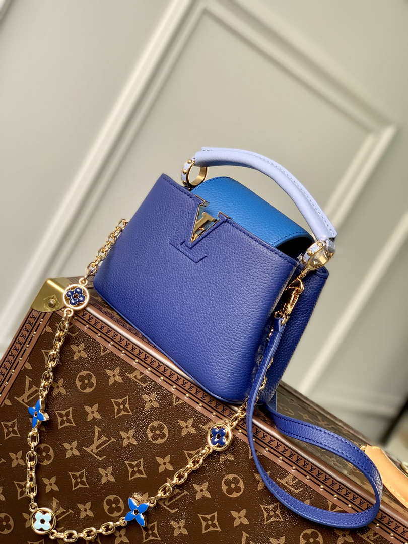 LV M20844 Louis Vuitton Capucines Mini Handbag Blue