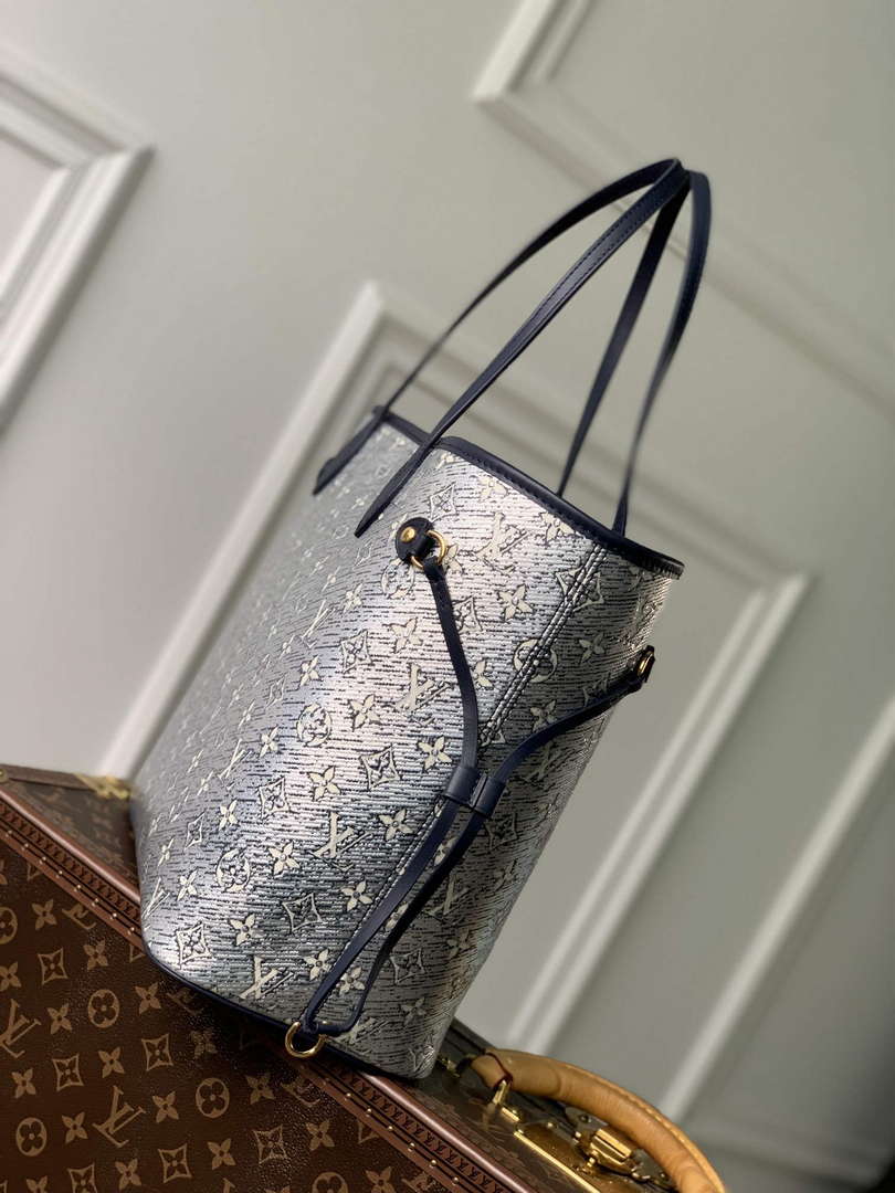 LV M22921 Louis Vuitton Neverfull MM Tote Bag Blue