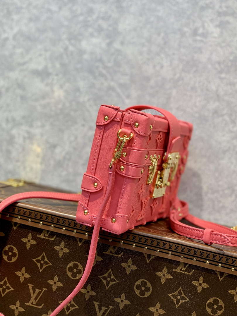 LV M20745 Louis Vuitton Petite Malle Handbag Fluo Pink