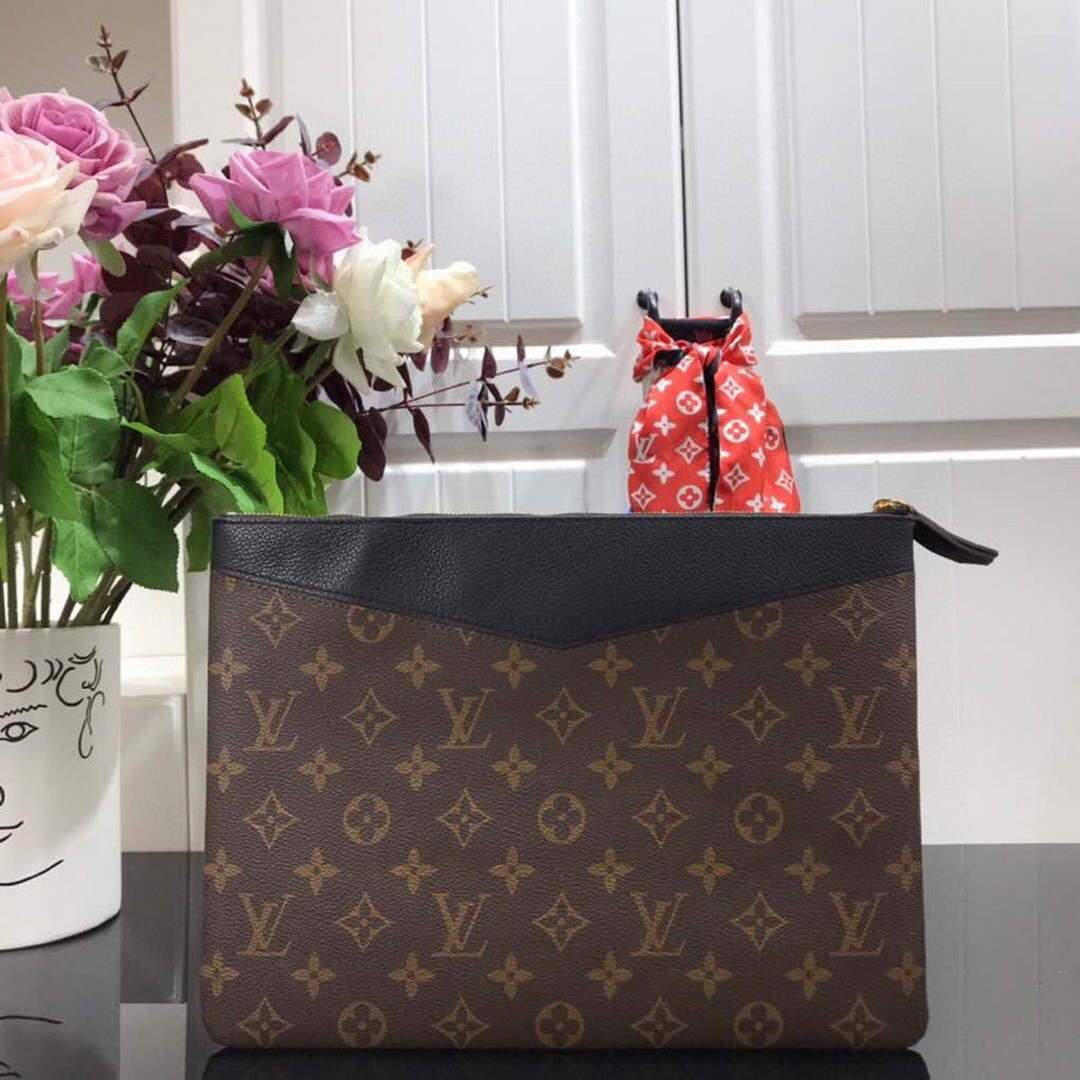 LV M60248 Louis Vuitton Daily Pouch Monogram Canvas Bag M64591 Black