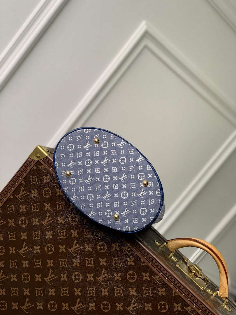 LV M42238 Louis Vuitton Bucket PM Tote Bag Blue