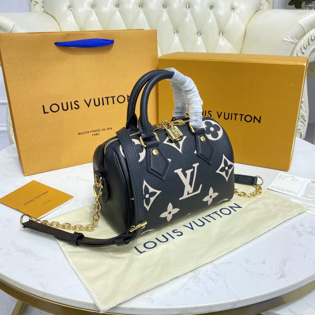 LV M46575 Louis Vuitton Speedy Bandouli��re 20 Bag Black