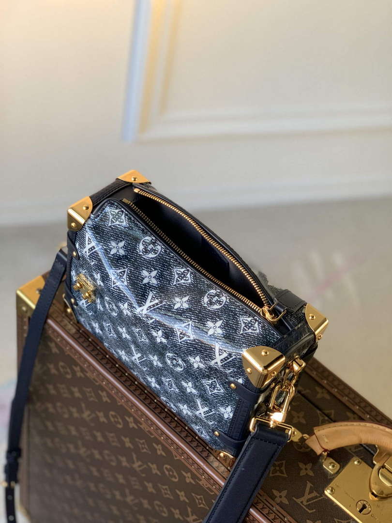 LV M22944 Louis Vuitton Side Trunk Handbag Blue