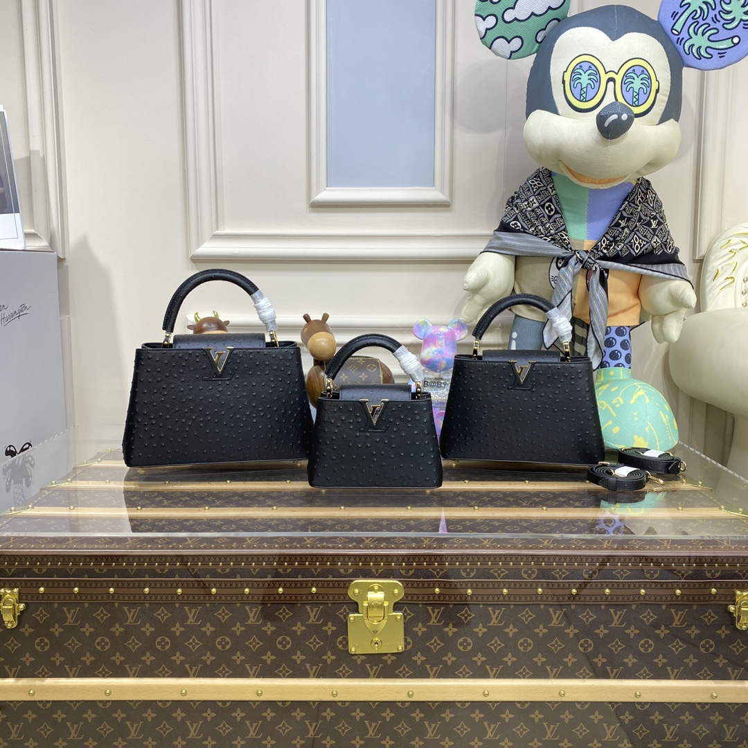 LV N81523 Louis Vuitton Capucines Mini Handbag Black