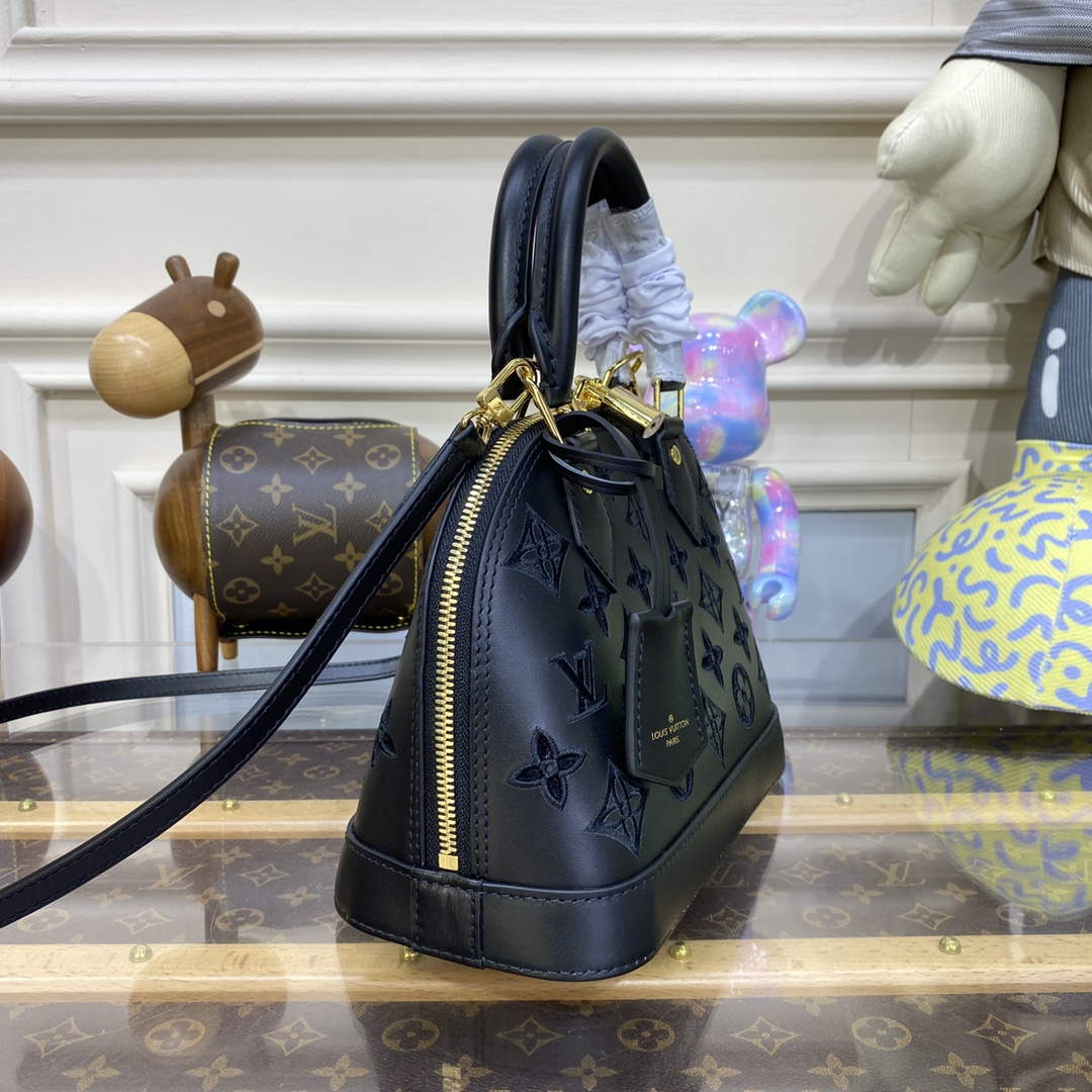 LV M22878 Louis Vuitton Alma BB Handbag Black