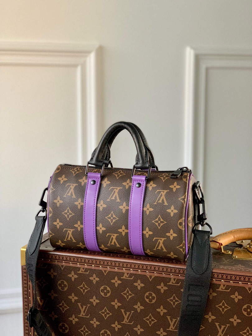 LV M46249 Louis Vuitton Keepall Bandouliere 25 Bag Purple