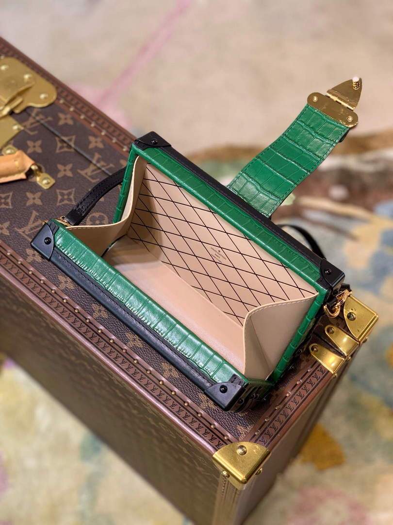 LV N93145 Louis Vuitton Petite Malle crocodilien brillant Bag N93144 Emeraude Green
