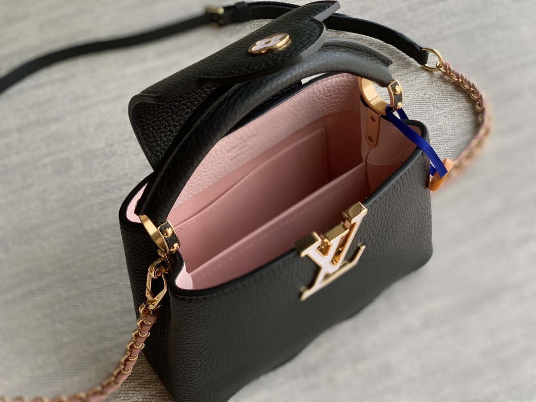 LV M22121 Louis Vuitton Capucines Mini Handbag Black