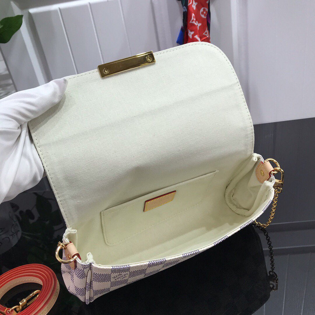 LV M40717 Louis Vuitton Favorite Pm M40718 Handbag Damier Azur Canvass
