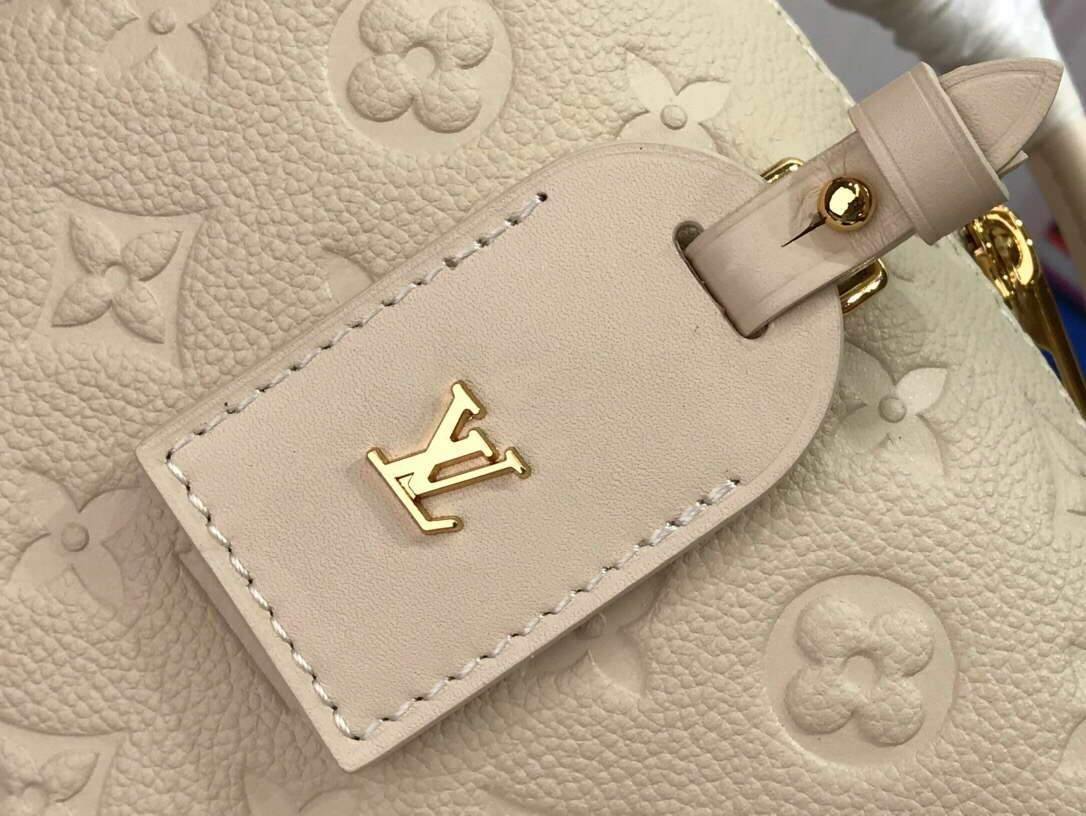 LV M45394 Louis Vuitton Petite Malle Souple Bag M45393 Leather Cream