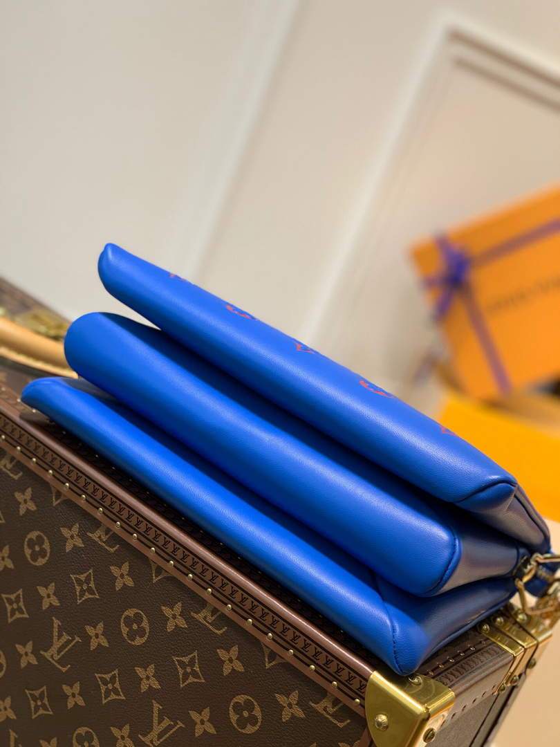 LV M58626 Louis Vuitton Coussin PM Blue/Red Lambskin Bag