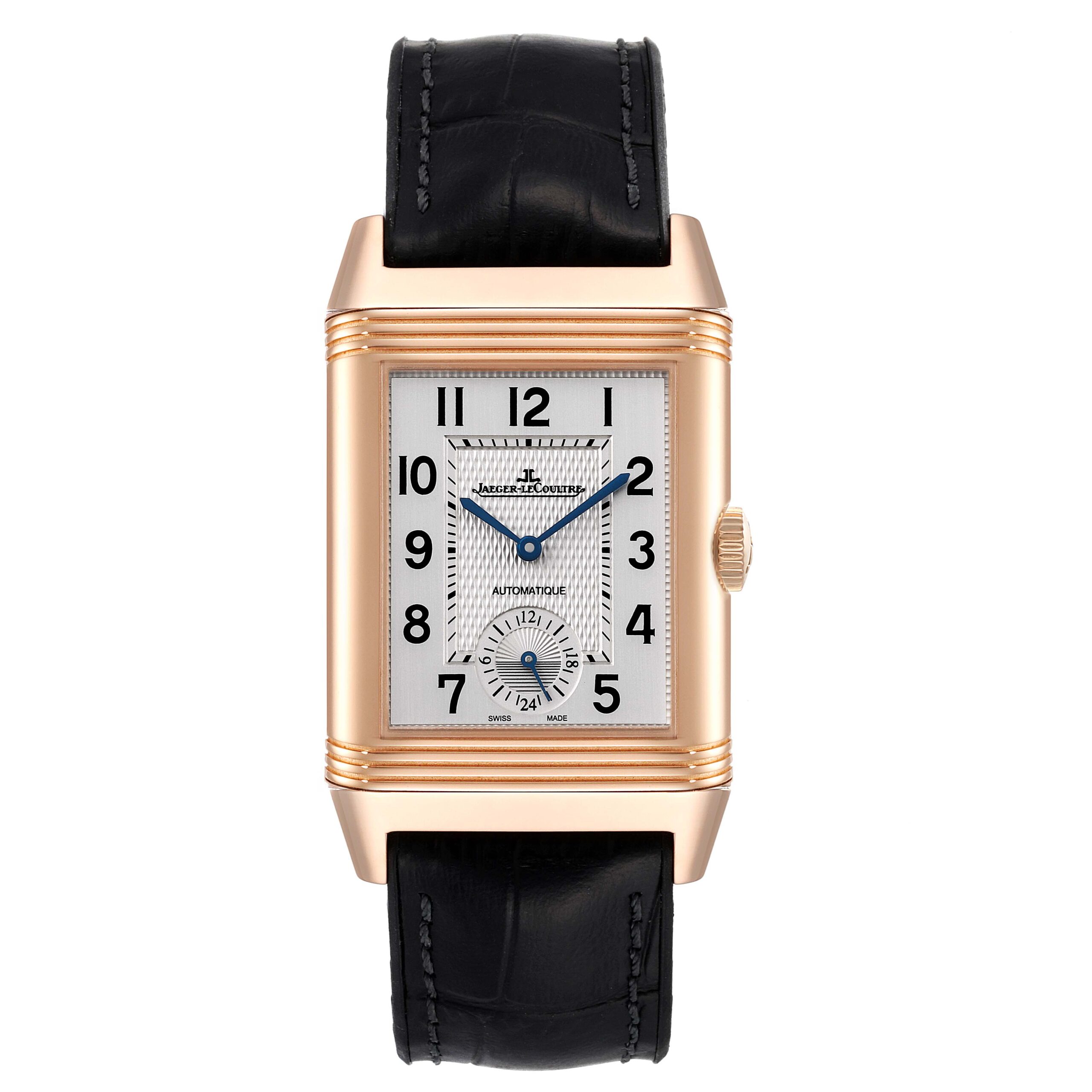 Jaeger LeCoultre Reverso Duoface Rose Gold Mens Watch 215.2.S9 Q3832420 Box Card