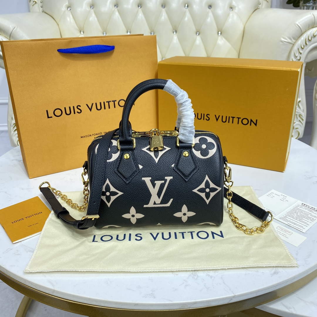 LV M46575 Louis Vuitton Speedy Bandouli��re 20 Bag Black