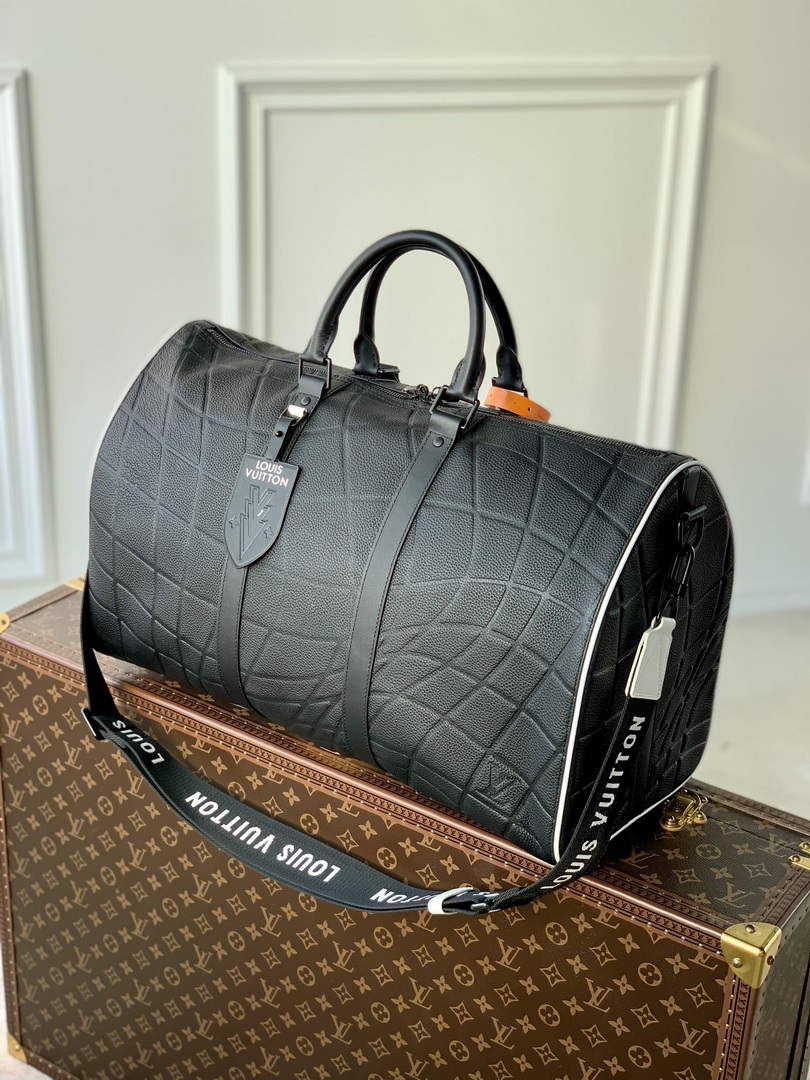 LV M21382 Louis Vuitton Keepall Bandouliere 50 Bag Black