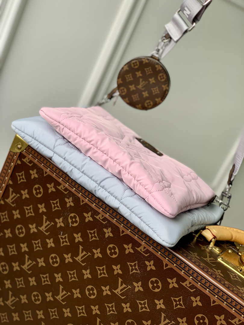 LV M21056 Louis Vuitton Maxi Multi Pochette Accessoires Bag M58977 Silver and Pale Pink