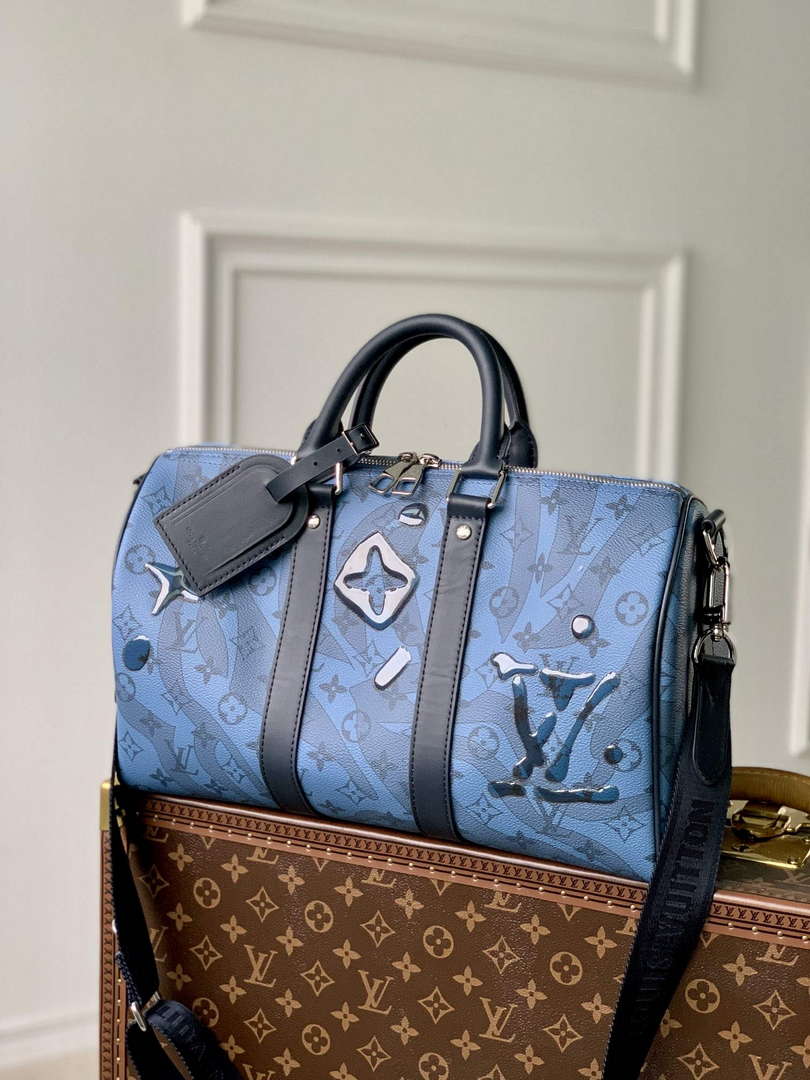 LV M22573 Louis Vuitton Keepall Bandouli��re 35 Abyss Blue