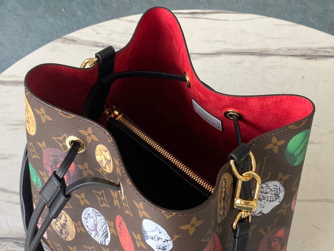 LV M45956 Louis Vuitton NONO MM Bag Monogram Cameo printed canvas