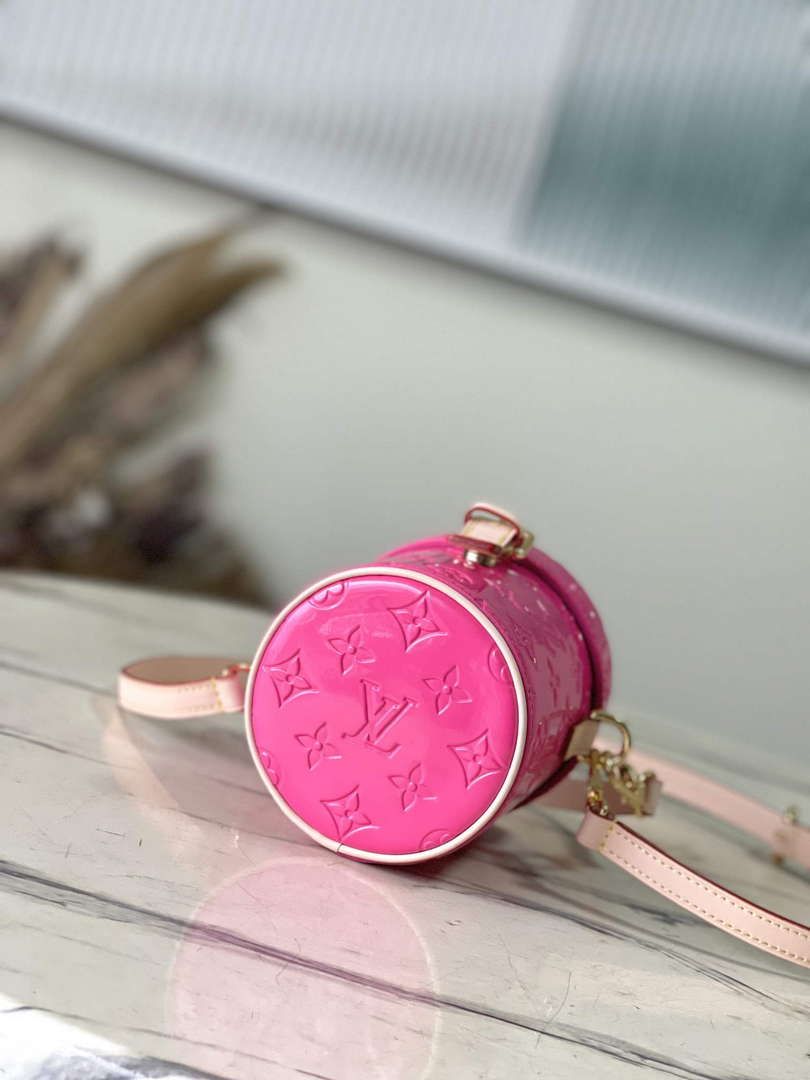 LV M24102 Louis Vuitton Astor Monogram Vernis Bag Neon Pink