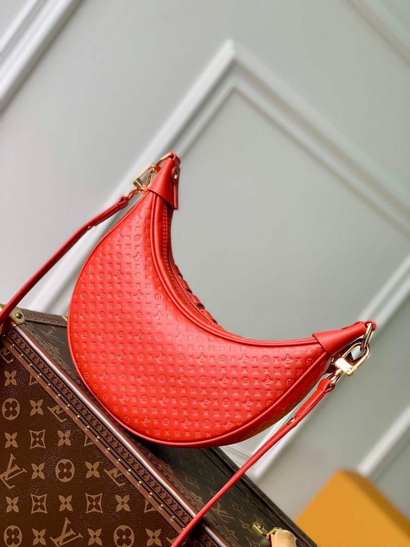 LV M22594 Louis Vuitton Loop Baguette Handbag Red