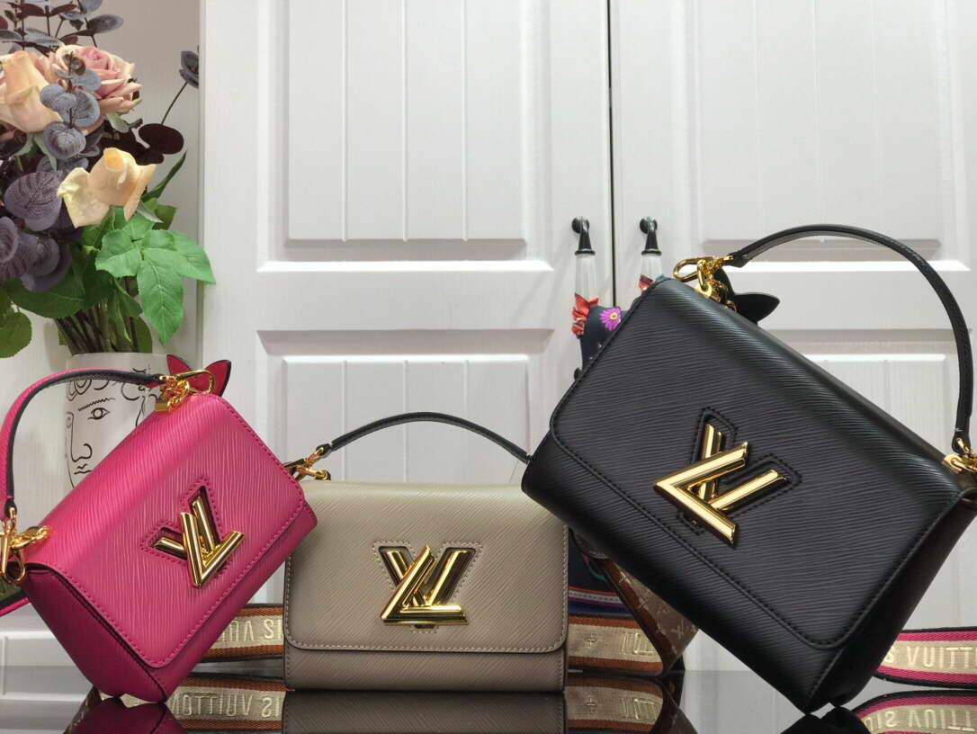 LV M57050 Louis Vuitton Twist MM Bag M57049 Epi Leather Black