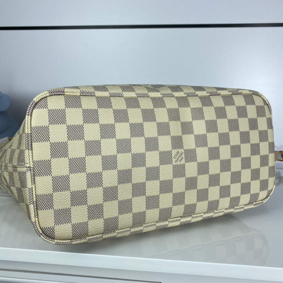 Louis Vuitton LV N41361 Neverfull MM Damier Azur Beige