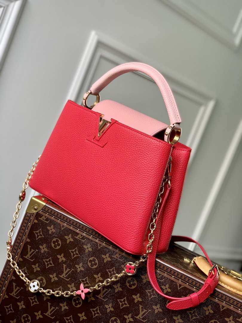 LV M20845 Louis Vuitton Capucines MM Handbag Red