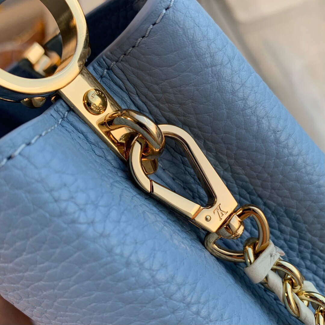 LV M59512 Louis Vuitton Capucines BB Bag Iris Purple/Cr��me