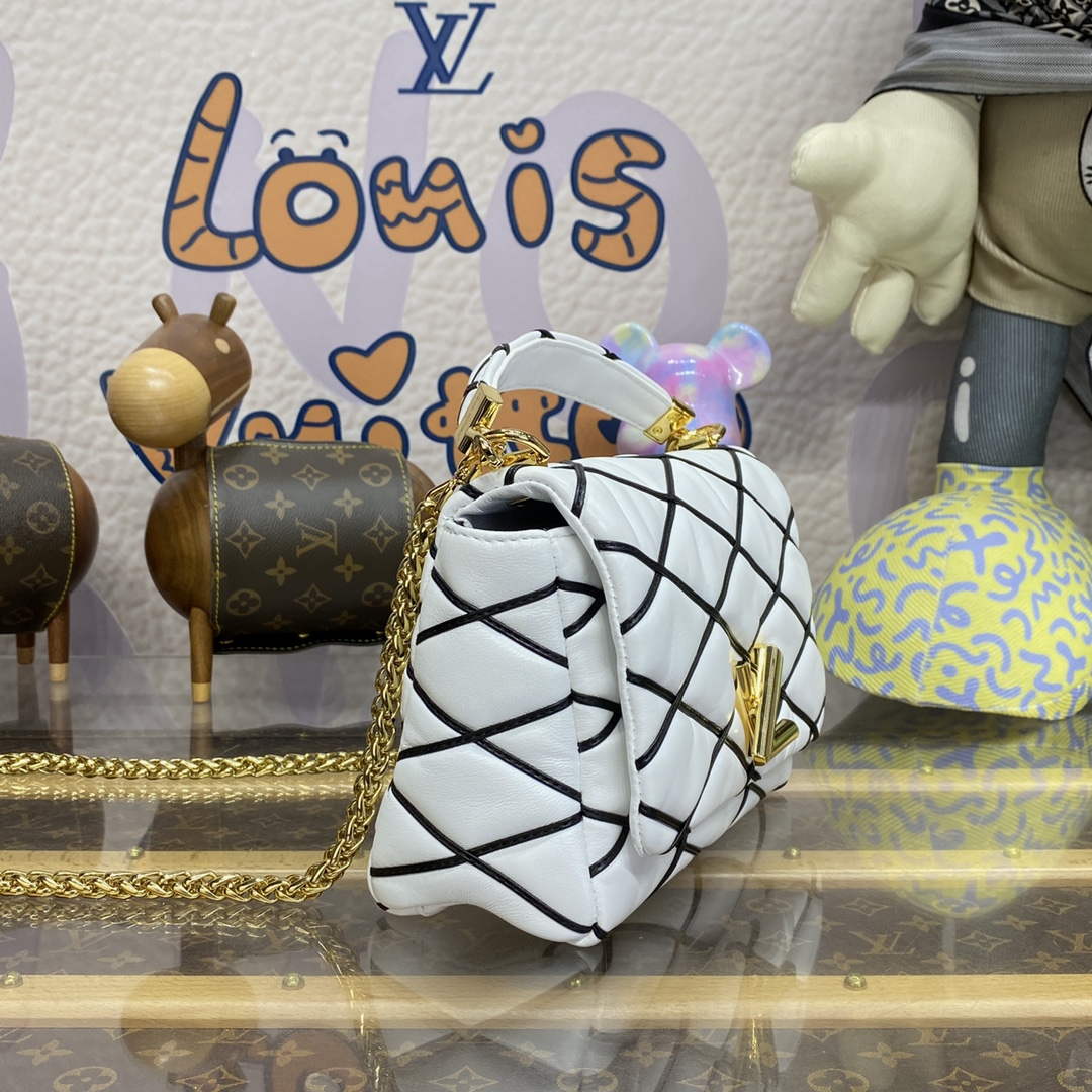 LV M22890 Louis Vuitton GO-14 MM Bag White/Black