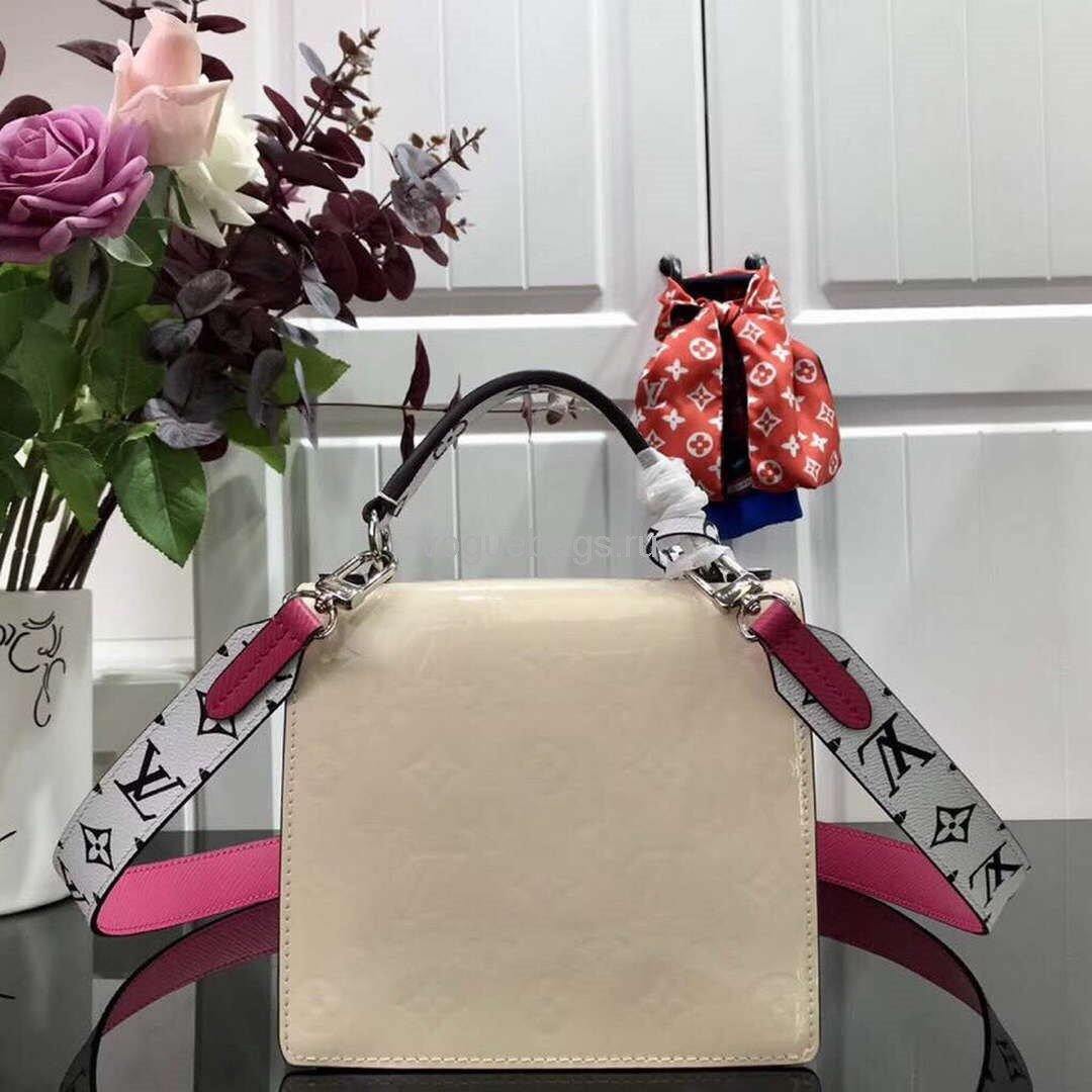 LV M90454 Louis Vuitton Spring Street Monogram Vernis Bag M90514 Beige