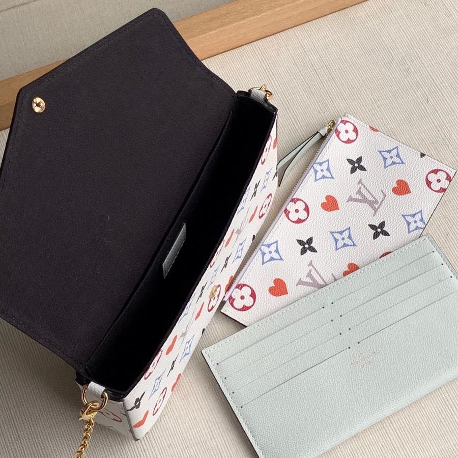 LV M80232 Louis Vuitton M69977 Game on Felicie Pochette Bag White