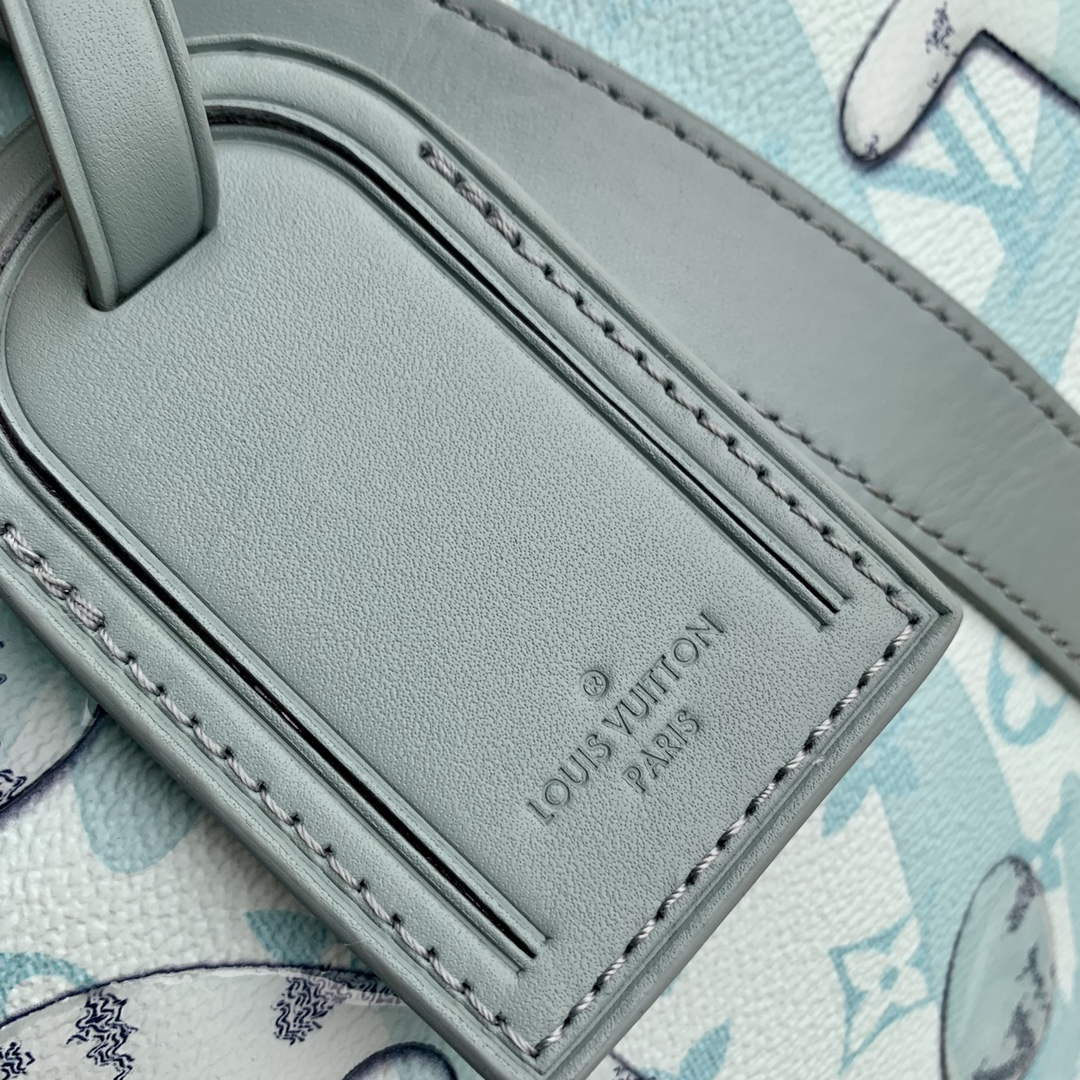 LV M22570 Louis Vuitton Keepall Bandouli��re 50 Bag Crystal Blue