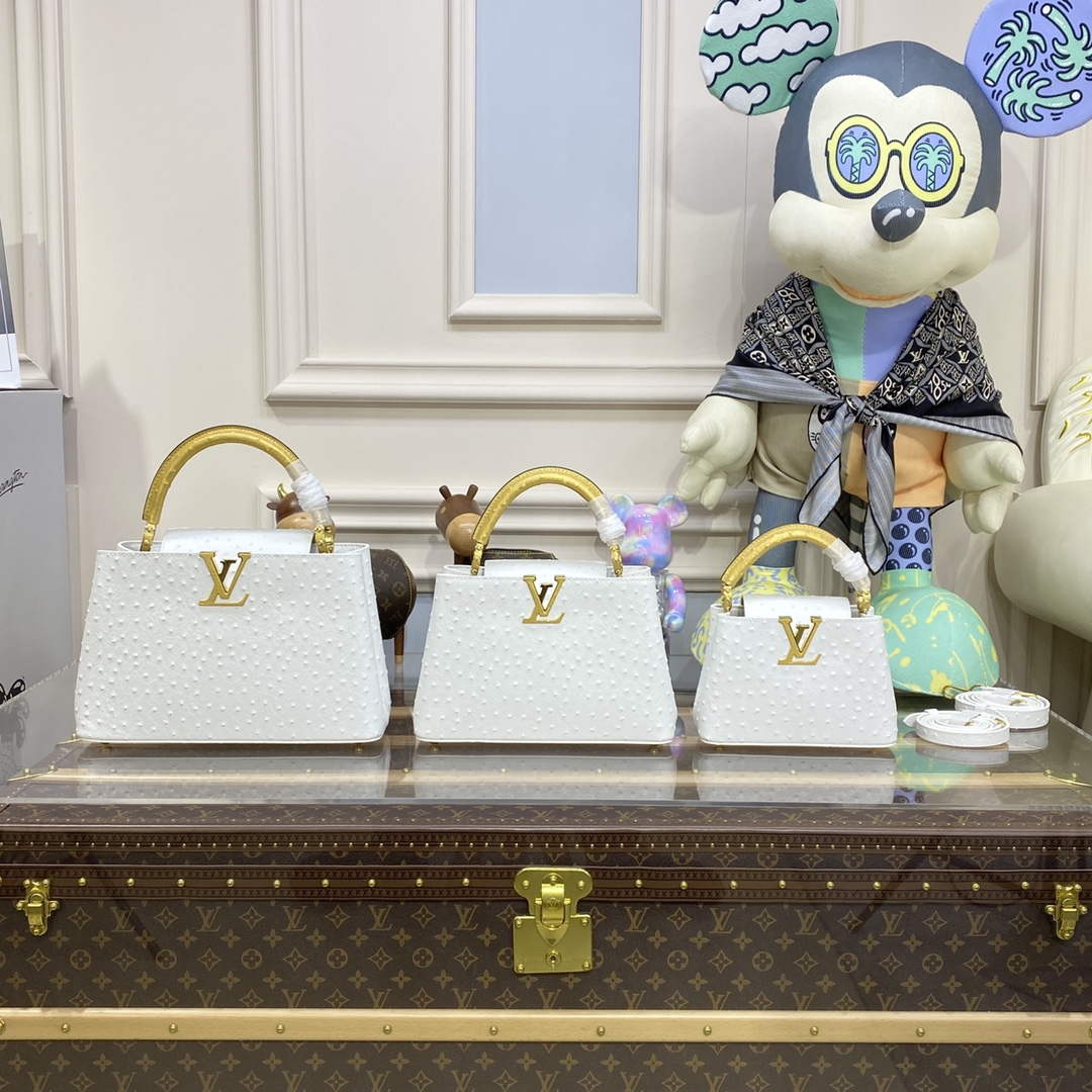 LV N81523 Louis Vuitton Capucines Mini Handbag White