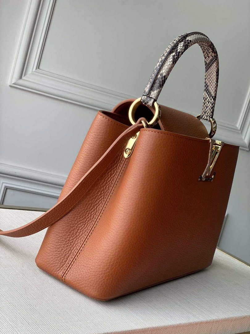 LV N97980 Louis Vuitton Capucines MM Bag Brown