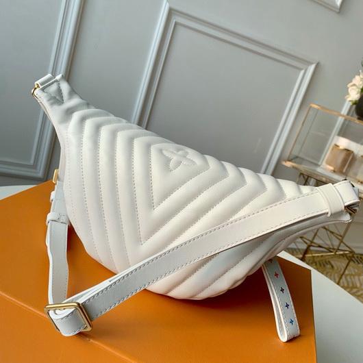 LV M55331 Louis Vuitton New Wave Leather Bumbag M53861 White