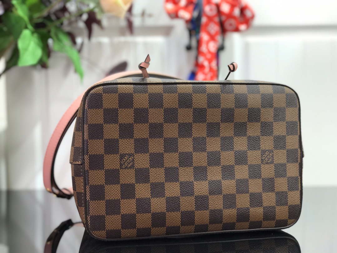 LV N40198 Louis Vuitton NONO MM Bag Damier Ebene Venus Pink