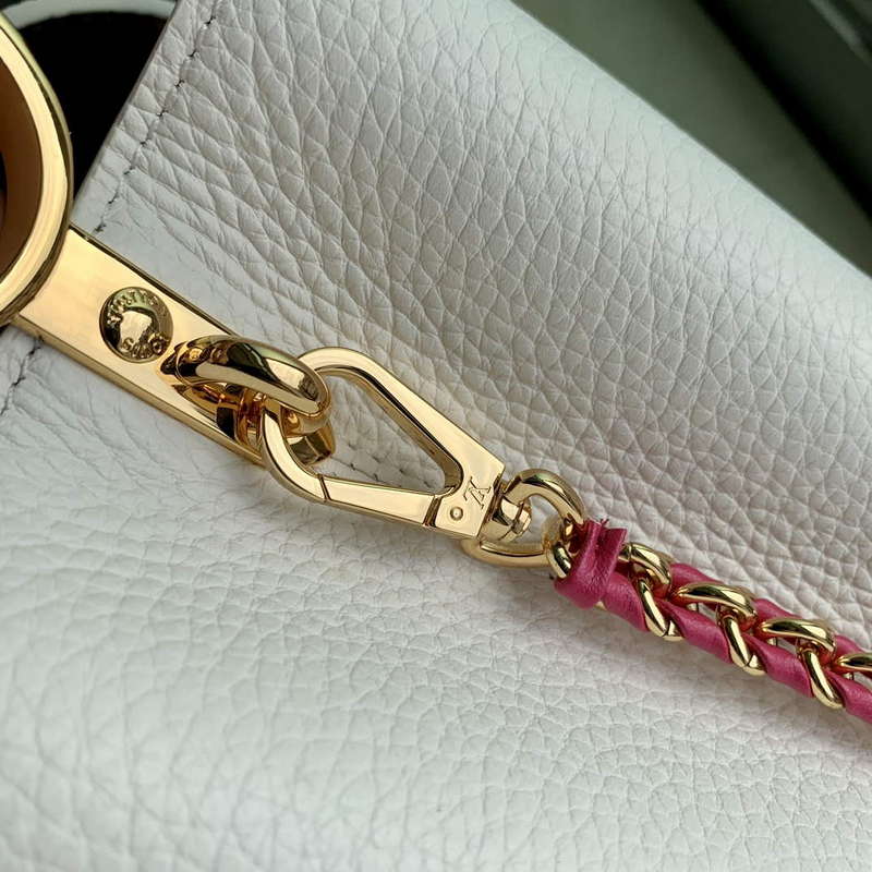 LV M22121 Louis Vuitton Capucines Mini Handbag Snow White