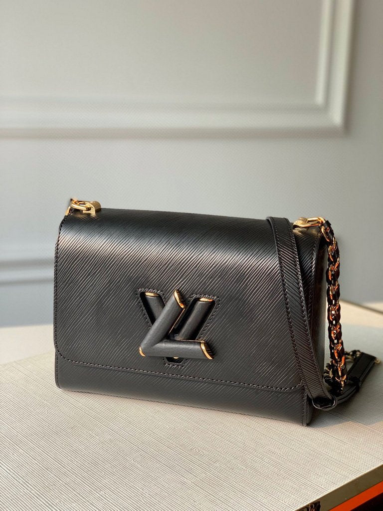 LV M50282 Louis Vuitton M57517 Twist MM shoulder Epi bag Black