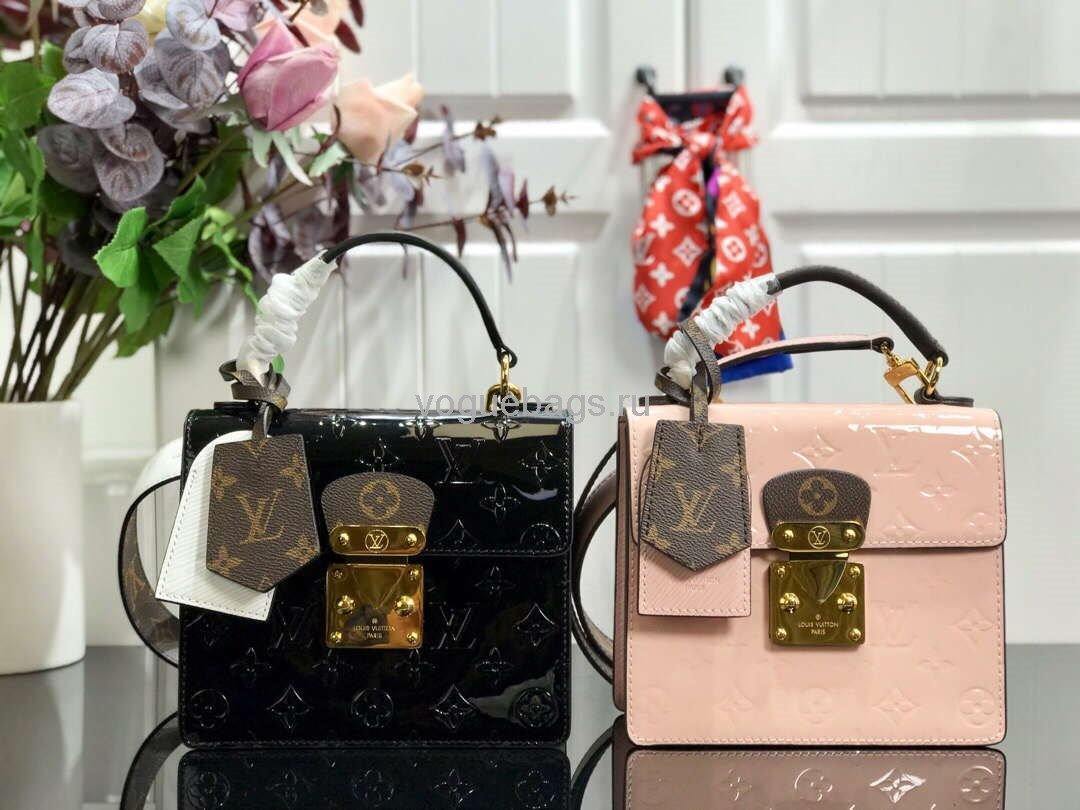 LV M90468 Louis Vuitton Spring Street Monogram Vernis M90514 Bag Cream