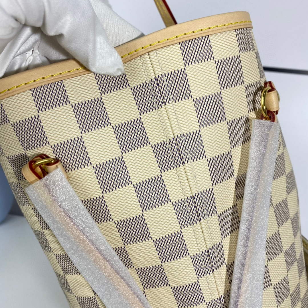 Louis Vuitton LV N41361 Neverfull MM Damier Azur Beige