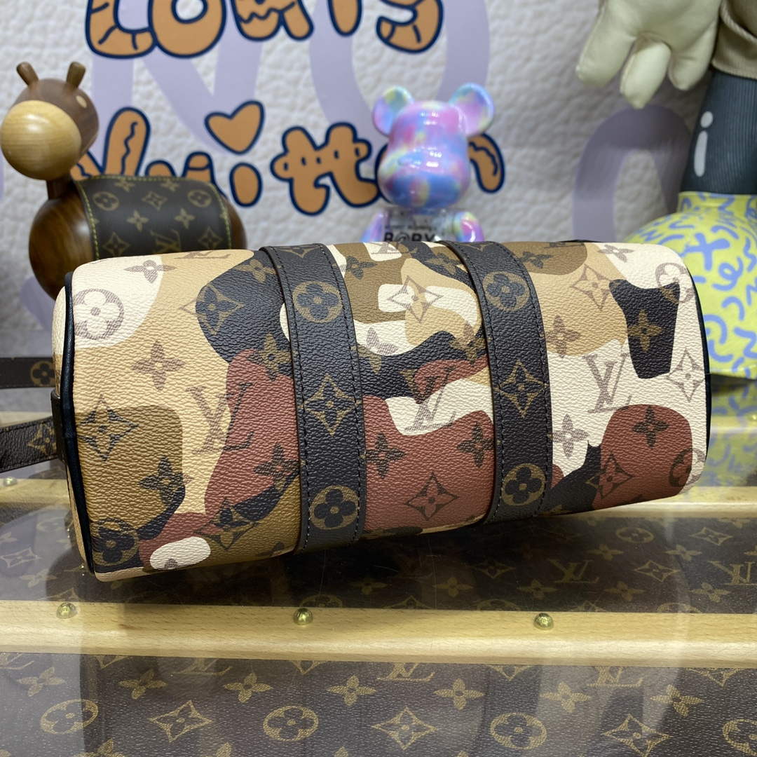 LV M46678 Louis Vuitton Keepall Bandouli��re 25 Bag Brown