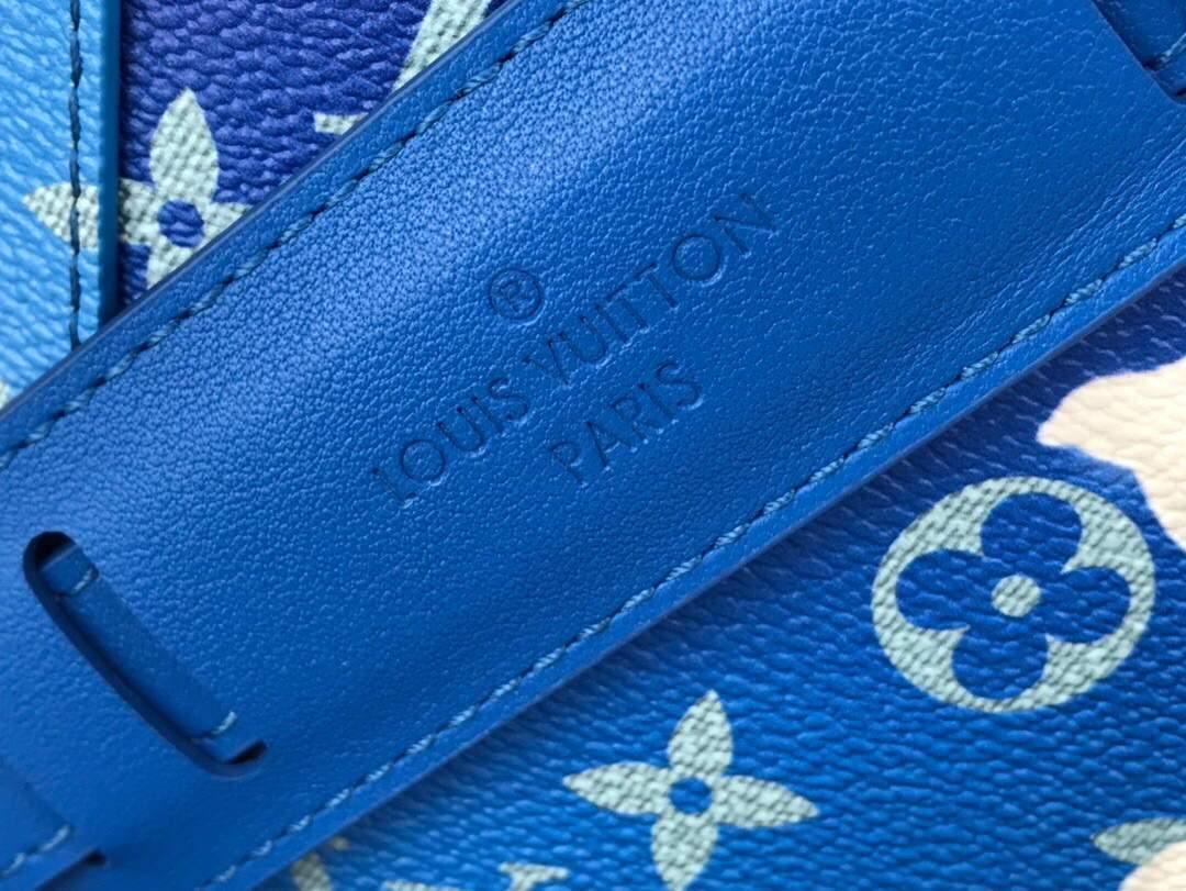 LV M45430 Louis Vuitton Petite Malle Soft Trunk Monogram Blue and White