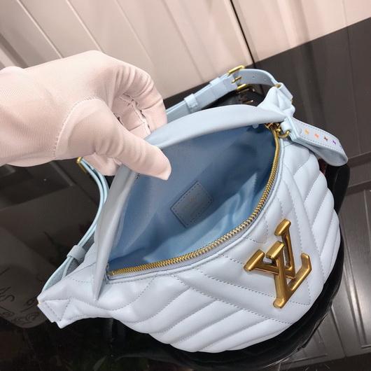 LV M55331 Louis Vuitton New Wave Leather Bumbag M53861 Light Blue