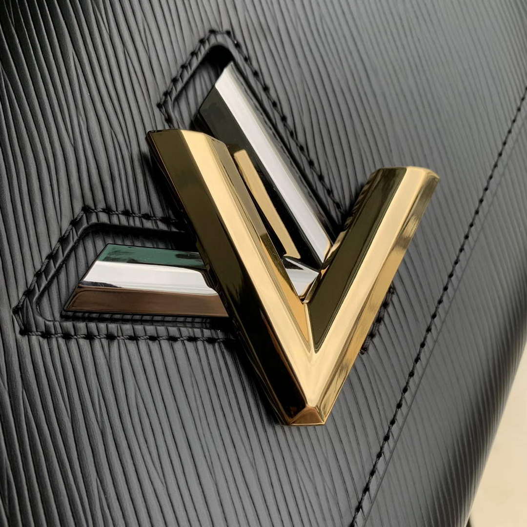 LV M22773 Louis Vuitton Twist MM Handbag Black