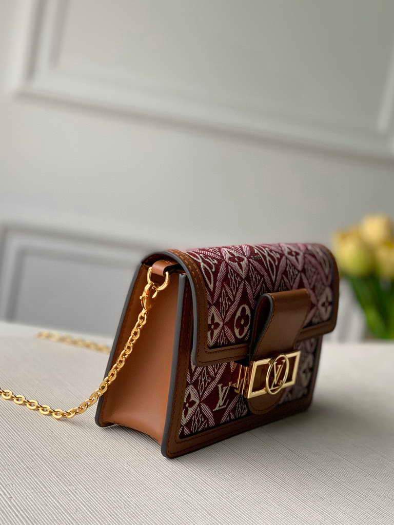 LV M69992 Louis Vuitton Since 1854 Dauphine Chain Wallet Monogram Red