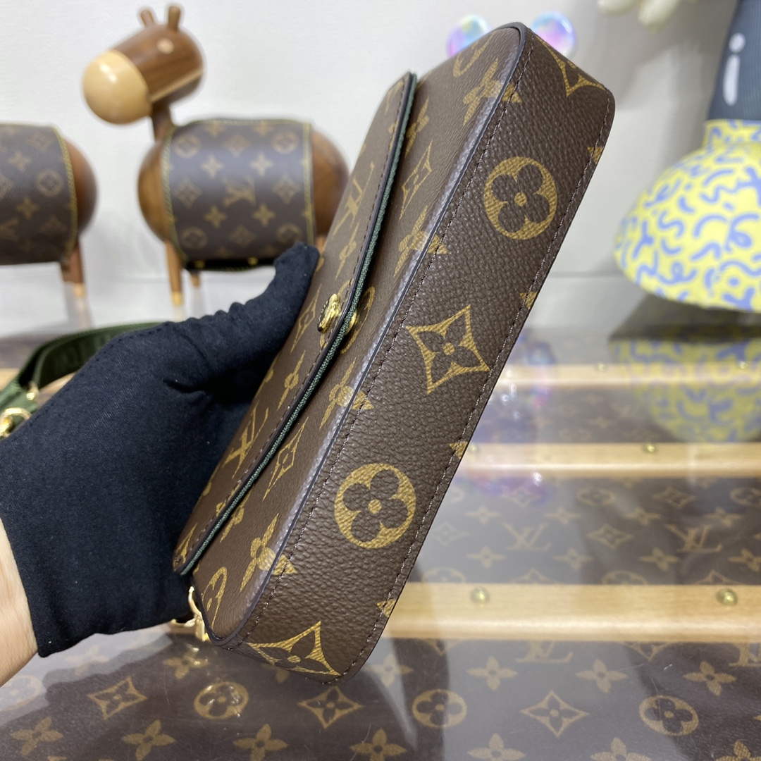 LV M80091 Louis Vuitton F��licie Strap   Go Bag Khaki Green