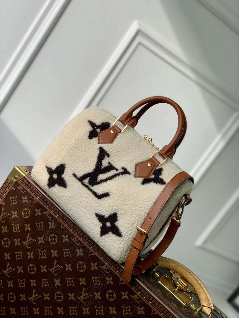 Louis Vuitton LV M23468 Speedy Bandouli��re 25 Bag Cream/Brown